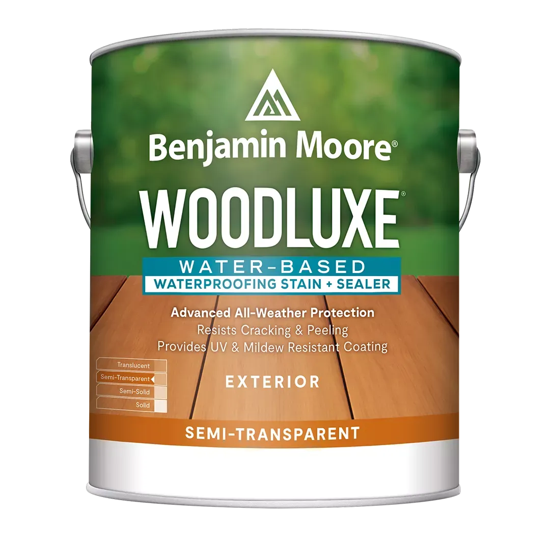 PAINTERS EXPRESS II The ultimate protection for outdoor beauty. An innovative line of water-based exterior stains, Woodluxe sets your staining projects up for success. Most wood grain pattern shows through. Easy to apply and recoat. Advanced all-weather protection. Available in 75 colorsboom